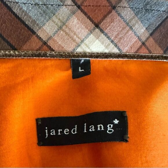 Jared Lang L/S Casual Orange Button Down w/Silver Metal Buttons Like New Size L - Picture 8 of 9